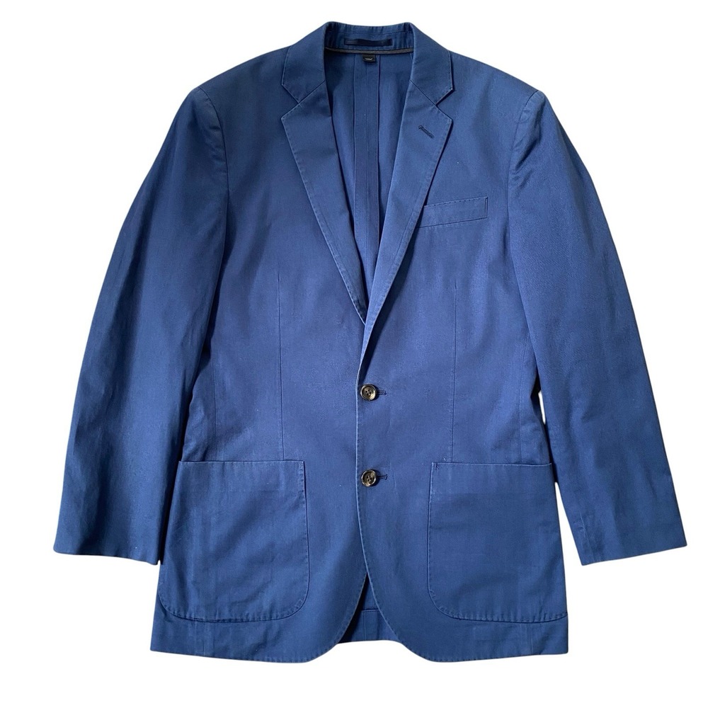 J.Crew Ludlow Blazer Mens 34S Blue Larusmiani Italian Cotton Sport Coat